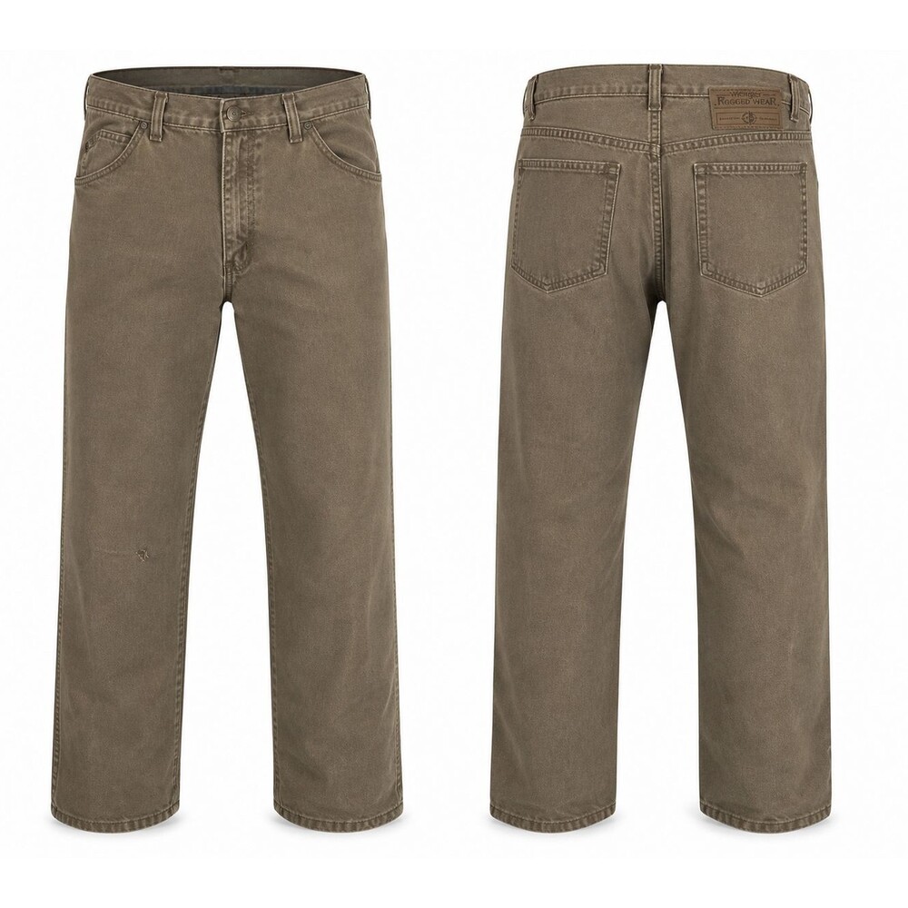 Wrangler Rugged Wear Thermal Khaki Jeans 36x34 Thinsulate Insulation 3M Mens